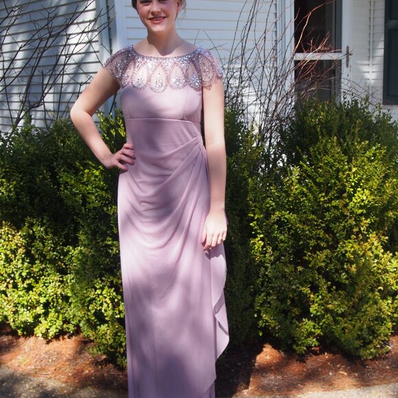 Xscape Formal Dress- Light Mauve with Beading on top. - Picture 12 of 12